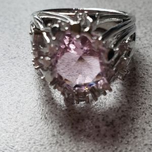 Pink Zirconia stone plus size ring size 10